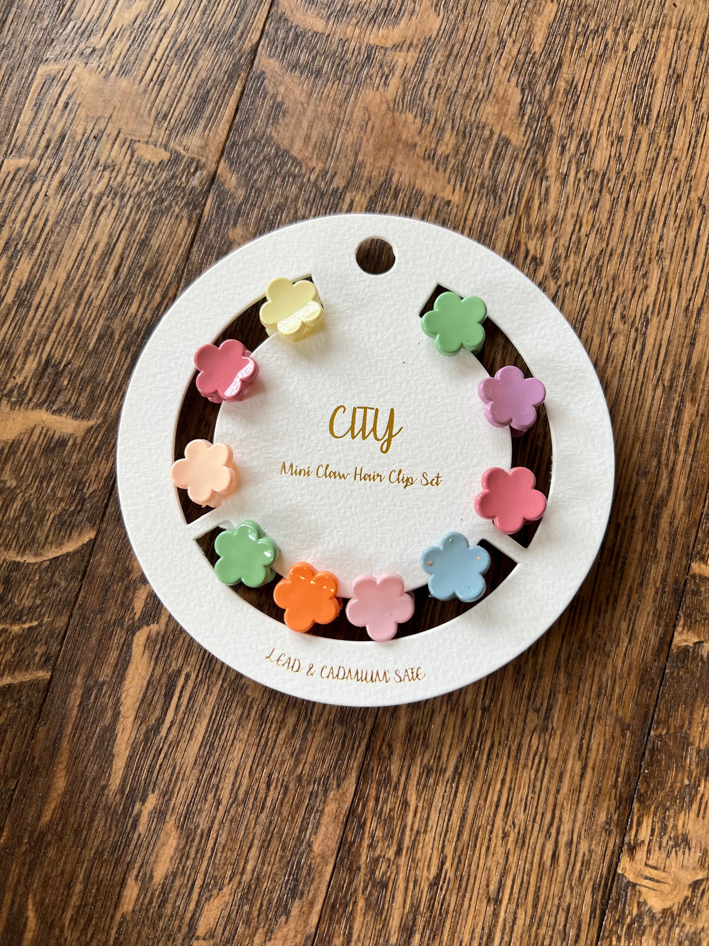 Floral multi colored mini clip set