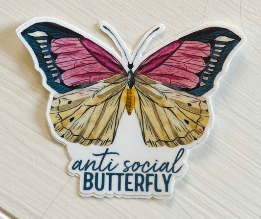 Anti Social Butterfly Vinyl 2.0Sticker
