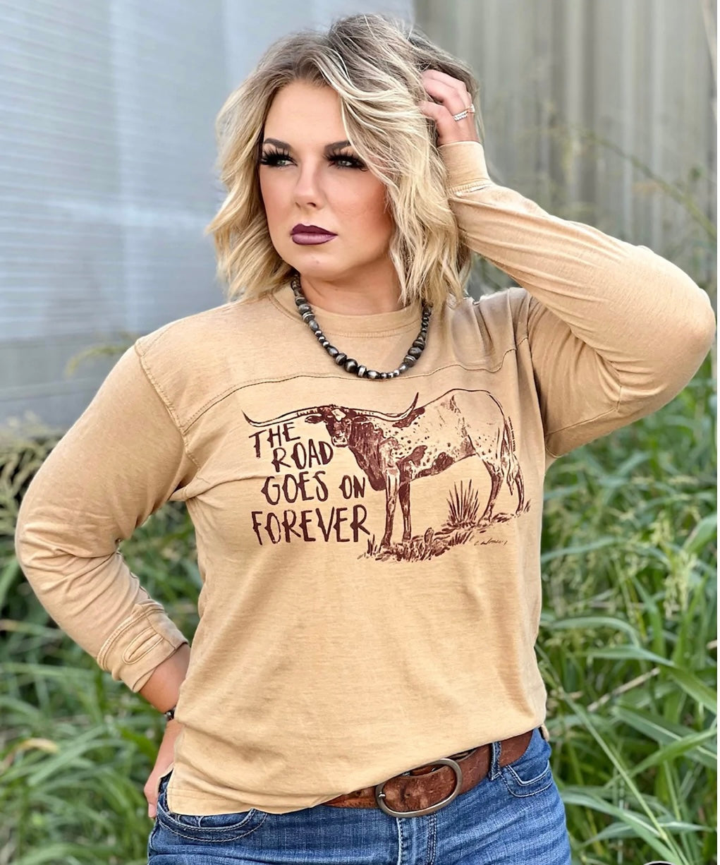 The Road Goes on Forever Long Sleeve Tee
